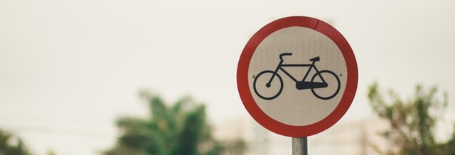 bicycles prohibited traffic sign